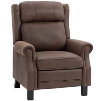 HOMCOM Sillón Relax Reclinable Manual hasta 155º Apertura Push con Reposapiés Respaldo Alto Acolchado Grueso Marrón(m-1)