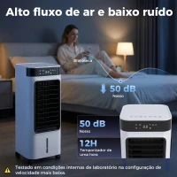 HOMCOM Arrefecedor de ar portátil 3 em 1 resfriador humidificador e ventilador, 3 velocidades 3 modos, branco(m-8)