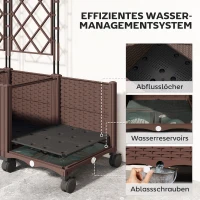 Outsunny Klimrek met plantenbak bloembak met zelfbewateringssysteem 120 x 40 x 192 cm bruin(m-5)