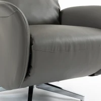 HOMCOM Power Recliner Chair, Swivel Electric Reclining Chair with Type C+USB, Recliner Armchair with Footrest, Dark Grey(m-11)