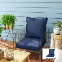 Outsunny Seat and Back Padded Cushion Set, CUSHION ONLY - Dark Blue(m-10)
