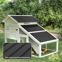Outsunny Set of 12 Corrugated Steel Roof Sheet Panels - Black(m-10)