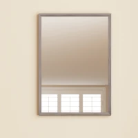HOMCOM Espelho de Parede 50x70 cm Moldura em Imitação de Madeira Montagem Fácil Inclui Parafusos(m-3)