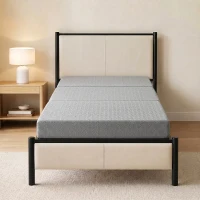 HOMCOM Materac składany 200 x 90 cm, 15 cm, składany materac, przenośny materac podłogowy z pralnym pokrowcem, certyfikat Oeko-Tex(m-9)