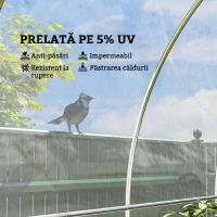 Outsunny Învelitoare de schimb pentru seră 6x10 m, folie pentru sere tip tunel din PE anti-UV și impermeabilă, transparentă(m-4)