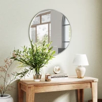 HOMCOM Espelho de Parede Design Moderno para Montagem na Parede 61x61 cm Prata(m-4)