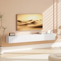 HOMCOM Mobile TV sospeso per TV fino a 182,88 cm, 2 ante ribaltabili, 180x25x22cm, bianco(m-7)