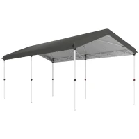 Outsunny Tonnelle de jardin pliante 3x6 m tente pliante à hauteur réglable UPF50+ barnum avec sac de transport gris foncé(m-1)