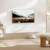HOMCOM Mobile TV sospeso per TV fino a 182,88 cm, 2 ante ribaltabili, 180x25x22cm, bianco(m-6)