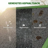 Outsunny Gartenschrank Holz Geräteschuppen mit 3 abnehmbar Ablage abschließbar Tür Asphalt-Satteldach Belüftung(m-6)
