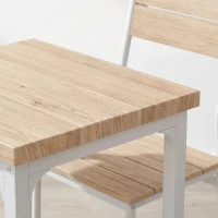 HOMCOM Three-Piece Minimal and Compact Dining Set, Oak Wood Effect(m-10)