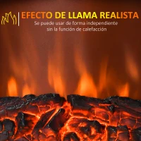 HOMCOM Chimenea decorativa con Termostato Ajustable y Protección Sobrecalentamiento para Salas 20-25 m² 36,5x24x45,5 cm Blanco(m-4)