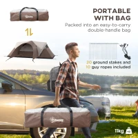 Outsunny Tente de camping familiale 7 personnes étanche ventilée avec sac de transport, dim. 550L x 300l x 198H cm(m-8)