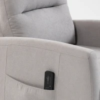 HOMCOM Fauteuil de massage inclinable fauteuil de relaxation en chenille avec repose-pieds poche latérale télécommande gris(m-11)