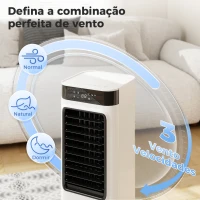 HOMCOM Arrefecedor de ar portátil 3 em 1 resfriador humidificador e ventilador, 3 velocidades 3 modos, branco(m-6)