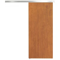 HOMCOM Puerta Corredera con Herrajes 90x210 cm con Rodillo Riel de Aluminio Guía de Suelo Marrón(m-11)