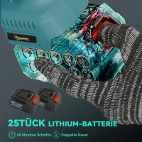 Outsunny 2-in-1 Mini Kettingzaag 580W met Accu van 8000mAh, Veiligheidsvergrendeling, 8 Inch, 42 x 29 x 10,5 cm, Blauw(m-6)