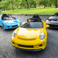AIYAPLAY Elektrisches Aufsitzauto für Kinder, fernsteuerbar, Musik, Hupe, USB, Sicherheitsgurt, für 3-5 Jahre, Gelb(m-10)