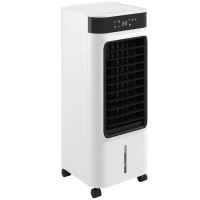 HOMCOM Arrefecedor de ar portátil 3 em 1 resfriador humidificador e ventilador, 3 velocidades 3 modos, branco(m-1)
