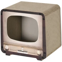 PawHut Kratzbrett für Katzen 2-in-1 in Fernseherform, Haus und Kratzmatte aus Wellpappe, 39x29x37cm, Braun(m-7)