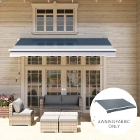 Outsunny Material de Înlocuire pentru Cort Retractabil 4x3 m din Poliester Anti UV 50+ Gri(m-8)