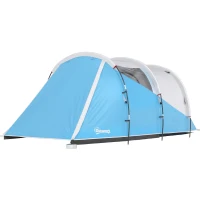 Outsunny Campingzelt für 3 Personen, separate Wohn- & Schlafräume, 460L x 260B x 190H cm, Blau(m-11)