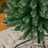 HOMCOM verschneiter Slim-Weihnachtsbaum mit 624 Zweigen, abnehmbare und klappbare Basis, Ø56x225cm, Grün(m-5)