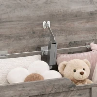 HOMCOM Panca contenitore con coperchio ribaltabile e cerniere di sicurezza, 80x40x45 cm, grigio(m-7)