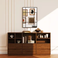 HOMCOM Miroir mural verrière rectangulaire style fenêtre, horizontal ou vertical avec 4 crochets, en métal noir - 50x70 cm(m-9)