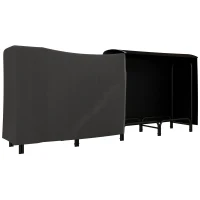 Outsunny Feuerholzgestell, 0,67 m³, mit Tragetasche & Abdeckung, Metallrahmen, bis 200 kg, 240 x 36 x 99 cm, Schwarz(m-1)