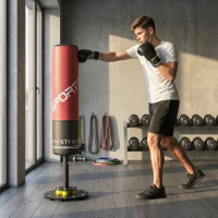 SPORTNOW Boxsack freistehend 135 cm Standboxsack 10 Saugnäpfen und Stoßdämpfer für Erwachsene Jugendliche(m-10)