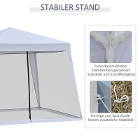 Outsunny tuinpaviljoen paviljoen feesttent partytent weerbestendige tent met muggengaas metaal + polyester grijs 3 x 3 m(m-5)