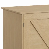 HOMCOM 100L Home Storage Box, with Safety Hinge - Nature Wood Finish(m-12)