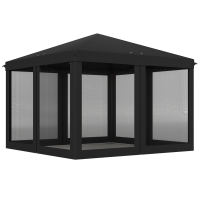 Outsunny 3 x 3 m Pop Up Gazebo, 420D Garden Tent Canopy with Removable Mesh Sidewall Netting, Carry Bag for Garden Patio Outdoor, Black