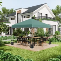 Outsunny Carpa Plegable Pop-up 3x3 m con 2 Paredes Laterales Anti-UV Altura Ajustable Sacos de Arena y Bolsa de Transporte Verde(m-10)
