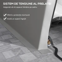 Outsunny Cort pentru Mașini și Petreceri cu 2 Ferestre Laterale, din Oțel Zincat și PE, 618x265/330x240 cm, Gri Deschis(m-13)