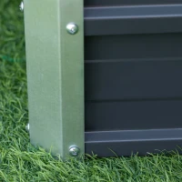 Outsunny 108L Raised Garden Bed, Galvanized Steel Elevated Planter Box w/ Installation Gloves for Backyard, Patio to Grow Vegetables, Herbs, and Flowers, 66 x 47 x 40cm, Grey(m-8)