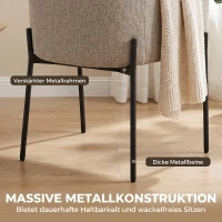 HOMCOM Sessel Wohnzimmer Loungesessel mit Chenille-Optik, Armlehnen, Metallbeinen für Schlafzimmer, Hellbraun(m-7)