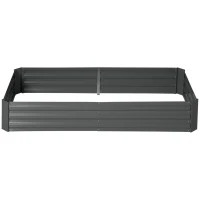 Outsunny Carré potager jardinière rectangulaire en métal avec tuteurs pour tomates et plantes grimpantes 180 x 90 x 29,5 cm(m-12)