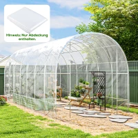Outsunny Kasafdekking van Kunststof, Zeil voor het Afdekken van Planten, UV-bestendig, Waterdicht, 7 x 8 m(m-2)