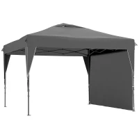 Outsunny Tonnelle tente barnum de jardin pliant avec paroi latérale amovible + sac de transport acier tissu Oxford(m-1)