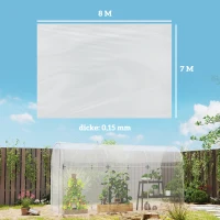 Outsunny Kasafdekking van Kunststof, Zeil voor het Afdekken van Planten, UV-bestendig, Waterdicht, 7 x 8 m(m-3)