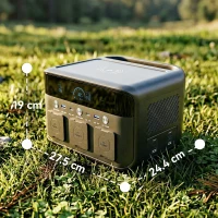HOMCOM Portable Power Station with LiFePO4 Battery, 1.5H Fast Charge, Camping Power Pack with 600W AC/USB-A & USB-C Output(m-3)