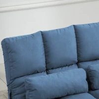 HOMCOM Vloersofa Slaapsofa, opklapbaar, verstelbare rugleuning, 102 cm x 73 cm x 60 cm, Blauw(m-13)