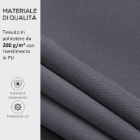 Outsunny Telo di Ricambio per Tenda a Bracci Retrattile in Poliestere Anti UV da 3.6x2.5 m, Grigio(m-3)