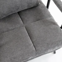 HOMCOM Slaapfauteuil, 3-in-1 opvouwbare chenille eenzitsfauteuil met Click-Clack-rugleuning, grijs(m-12)