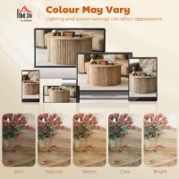 HOMCOM Table basse relevable, table de salon avec compartiment caché et plateau à fermeture douce, bois naturel(m-8)
