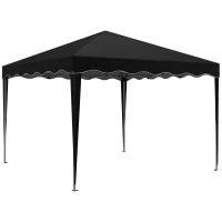 Outsunny 3 x 3cm Adjustable Height Pop-Up Gazebo, with Bag - Black(m-1)