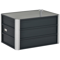 Outsunny Verhoogd Bed Stalen Tuinbed Planter Planter Handschoenen