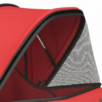 PawHut Hondenbuggy Inklapbaar met Opbergmand, Kussen, Mesh-Ramen en Bekerhouder voor Kleine Honden tot 10 kg Rood(m-11)